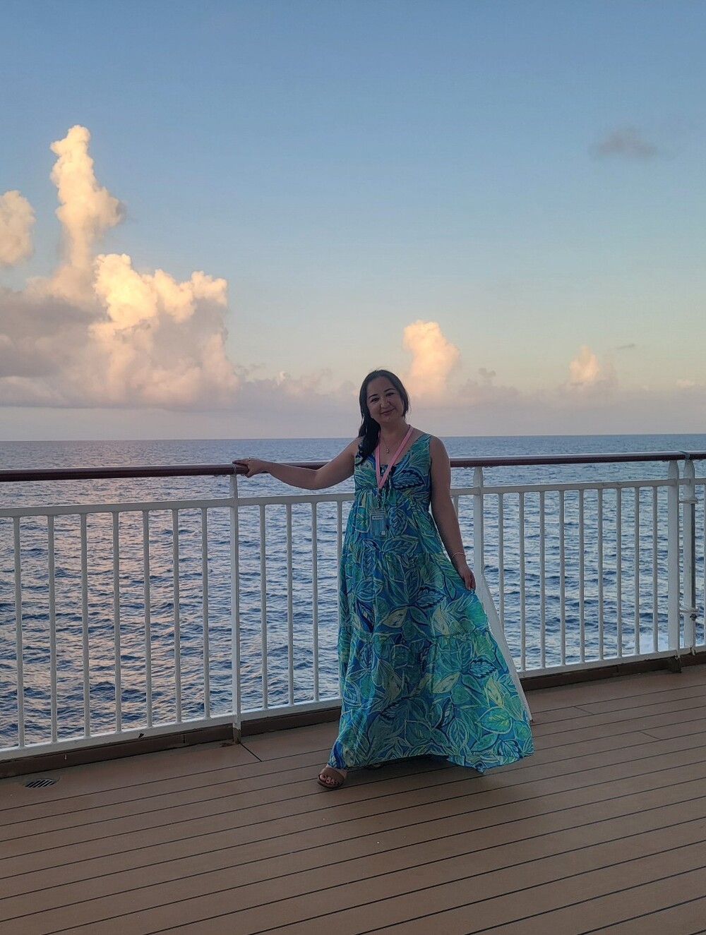 MSK Blue and Green Floral Maxi Dress
